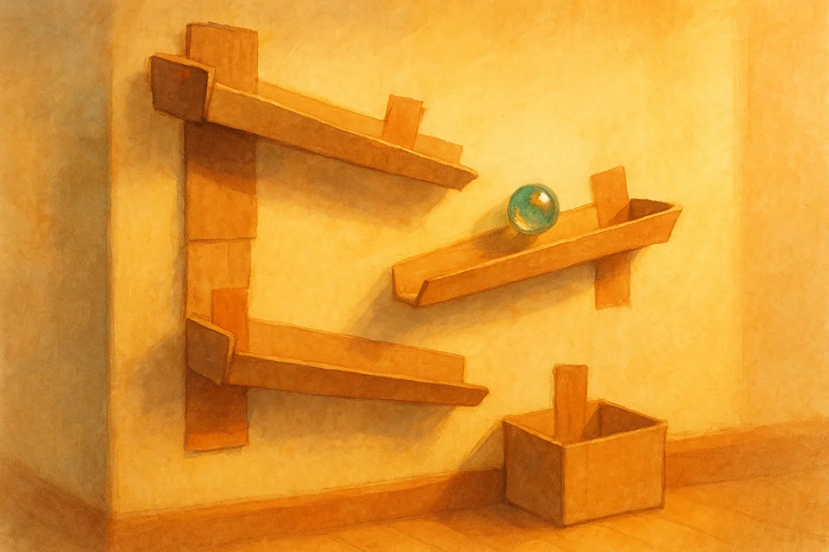 Cardboard marble run