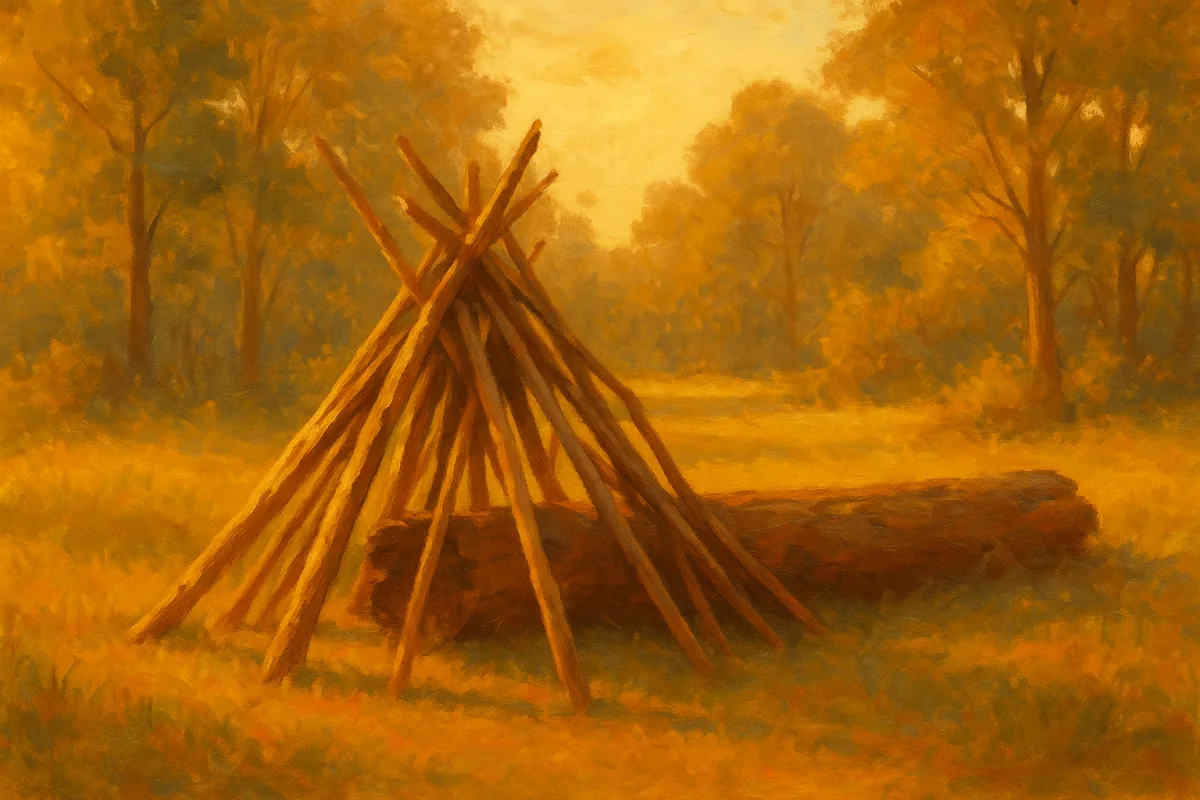 Stick fort in the woods